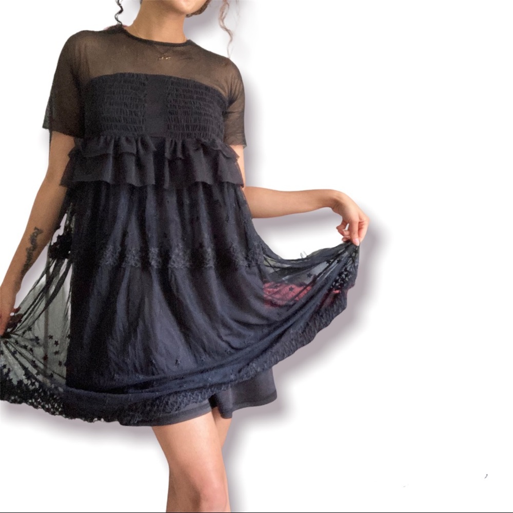 ASOS star mesh babydoll dress